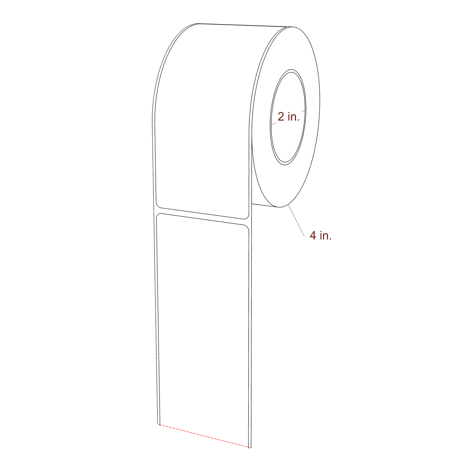 2.2" x 5" Rectangle Roll for Epson ColorWorks, VIPColor & Primera Printers; 2.2" x 5" Rectangle Label Diagram
