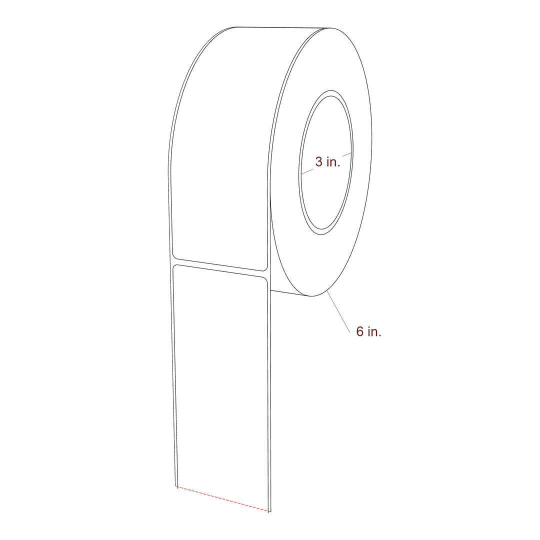 2.2" x 6.375" Rectangle Roll for Epson ColorWorks, VIPColor & Primera Printers; 2.2" x 6.375" Rectangle Label Diagram