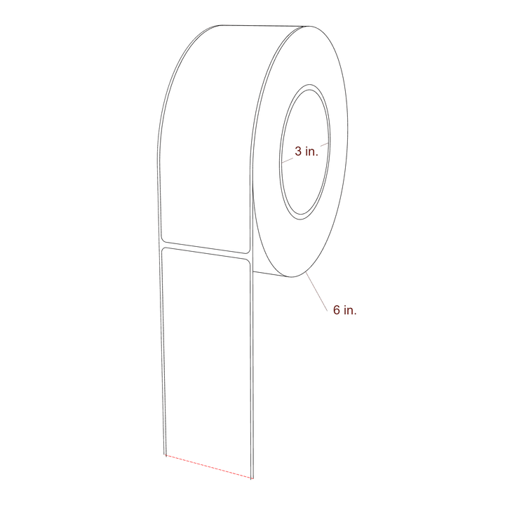 2.2" x 6.375" Rectangle Roll for Epson ColorWorks, VIPColor & Primera Printers; 2.2" x 6.375" Rectangle Label Diagram