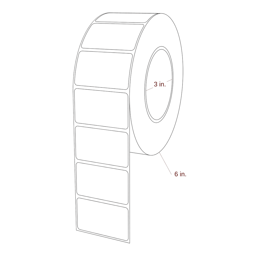 2.313" x 1.375" Rectangle Roll for Epson ColorWorks, VIPColor & Primera Printers; 2.313" x 1.375" Rectangle Label Diagram