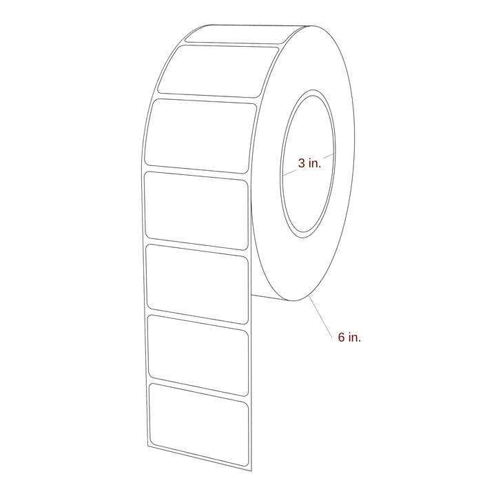 2.313" x 1.375" Rectangle Roll for Epson ColorWorks, VIPColor & Primera Printers; 2.313" x 1.375" Rectangle Label Diagram