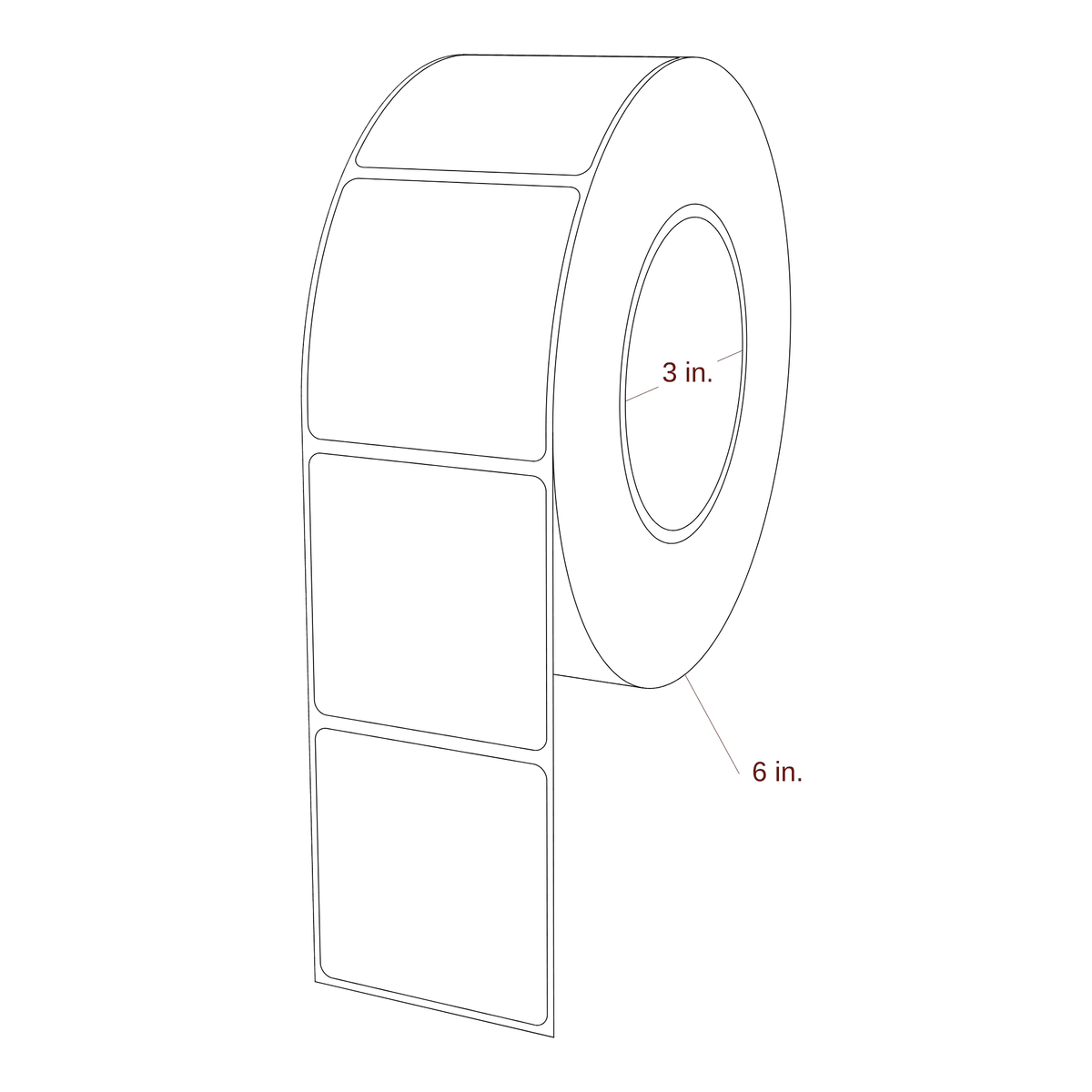 2.313" x 2.4" Rectangle Roll for Epson ColorWorks, VIPColor & Primera Printers; 2.313" x 2.4" Rectangle Label Diagram