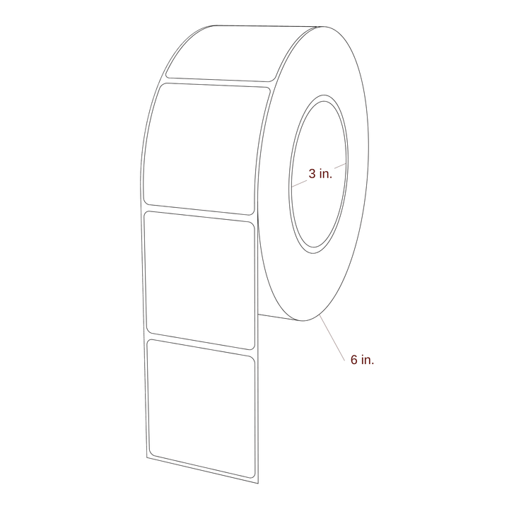 2.313" x 2.4" Rectangle Roll for Epson ColorWorks, VIPColor & Primera Printers; 2.313" x 2.4" Rectangle Label Diagram