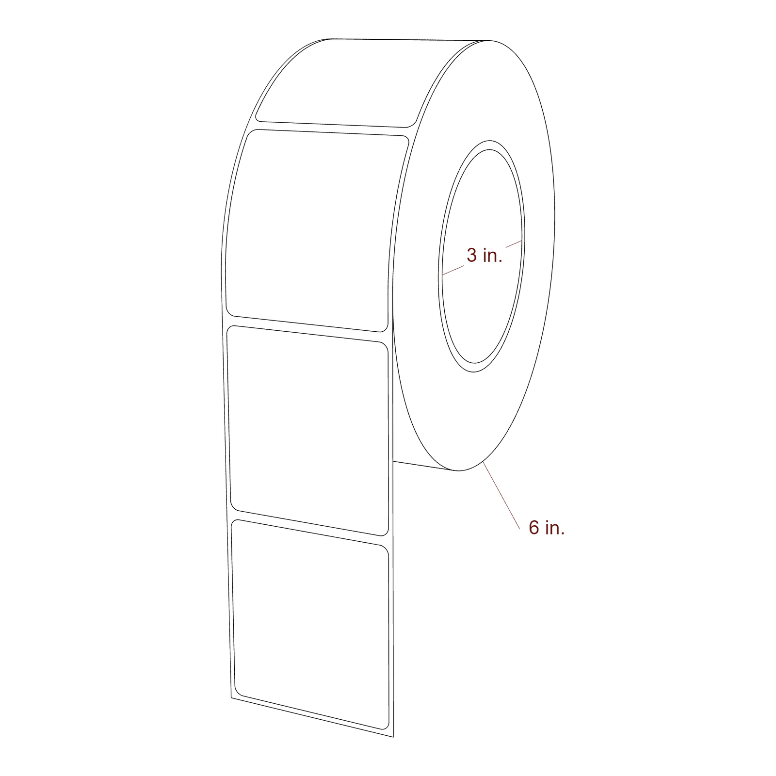 2.313" x 2.5" Rectangle Roll for Epson ColorWorks, VIPColor & Primera Printers; 2.313" x 2.5" Rectangle Label Diagram
