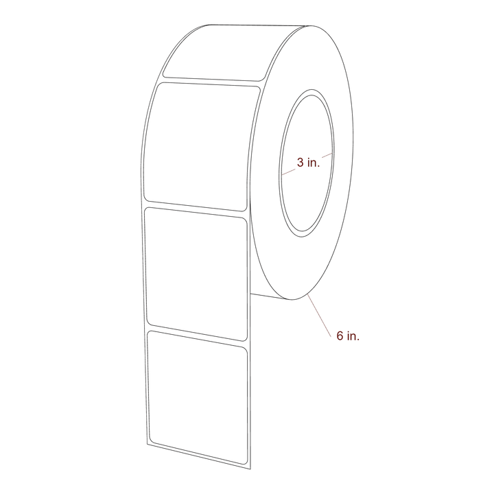 2.313" x 2.5" Rectangle Roll for Epson ColorWorks, VIPColor & Primera Printers; 2.313" x 2.5" Rectangle Label Diagram