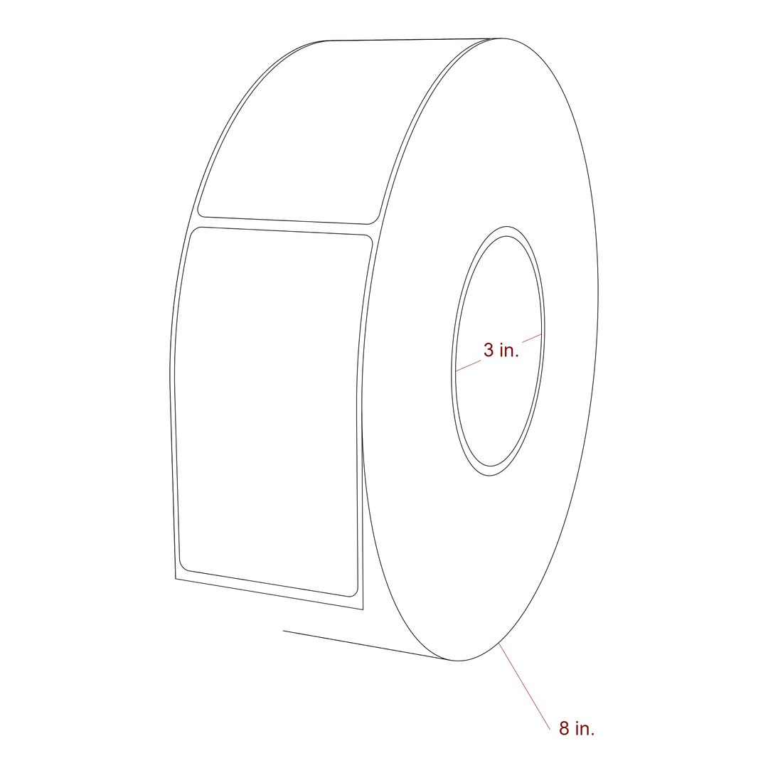 2.313" x 4" Rectangle Roll for Epson ColorWorks & VIPColor Printers; 2.313" x 4" Rectangle Label Diagram
