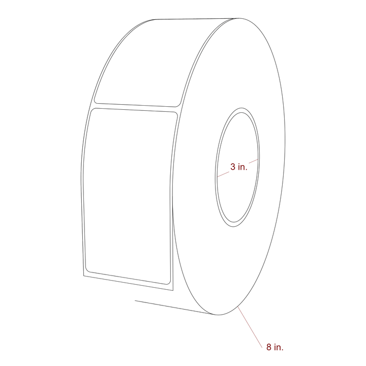 2.313" x 4" Rectangle Roll for Epson ColorWorks & VIPColor Printers; 2.313" x 4" Rectangle Label Diagram