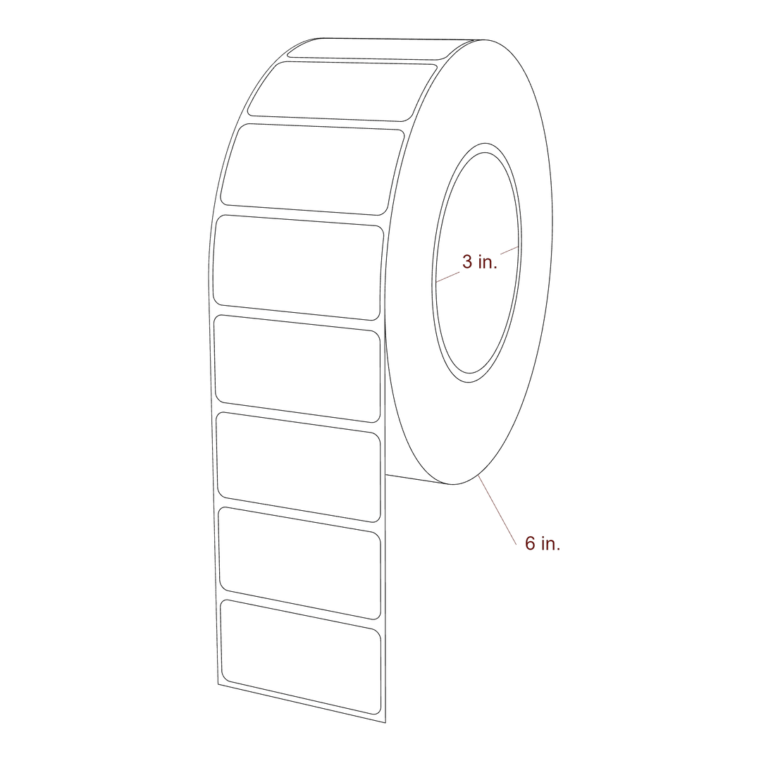 2.3" x 1.125" Rectangle Roll for Epson ColorWorks, VIPColor & Primera Printers; 2.3" x 1.125" Rectangle Label Diagram