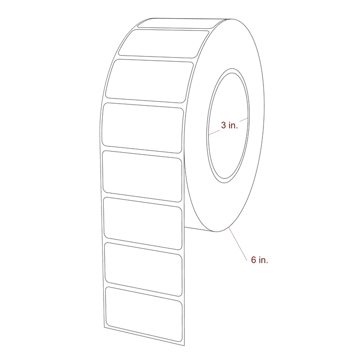 2.3" x 1.125" Rectangle Roll for Epson ColorWorks, VIPColor & Primera Printers; 2.3" x 1.125" Rectangle Label Diagram