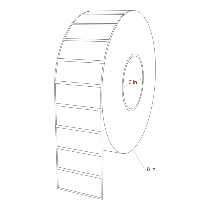 2.5" x 1" Rectangle Roll for Epson ColorWorks & VIPColor Printers; 2.5" x 1" Rectangle Label Diagram