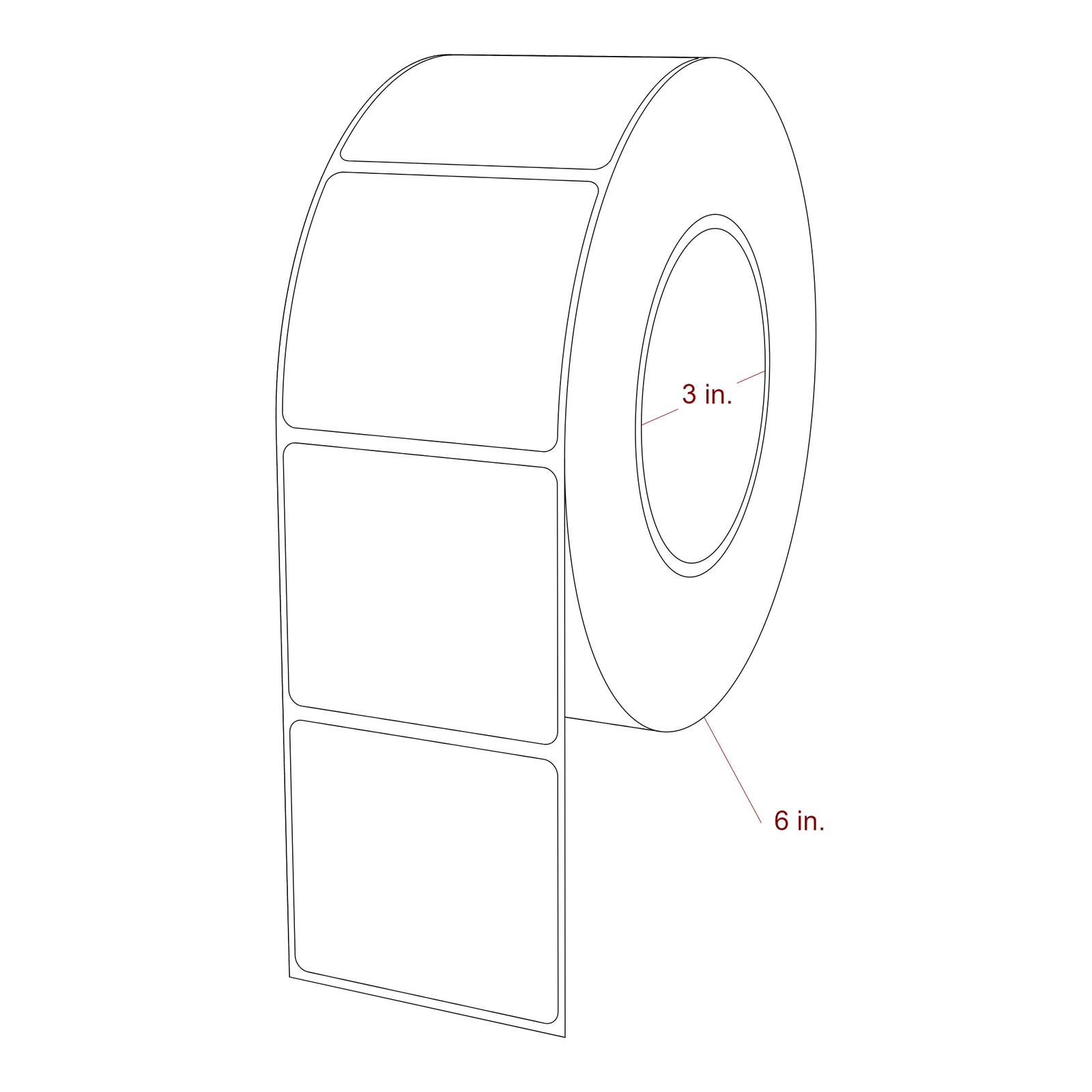 2.5 inch x 2.25 inch Rectangle Inkjet Label Roll
