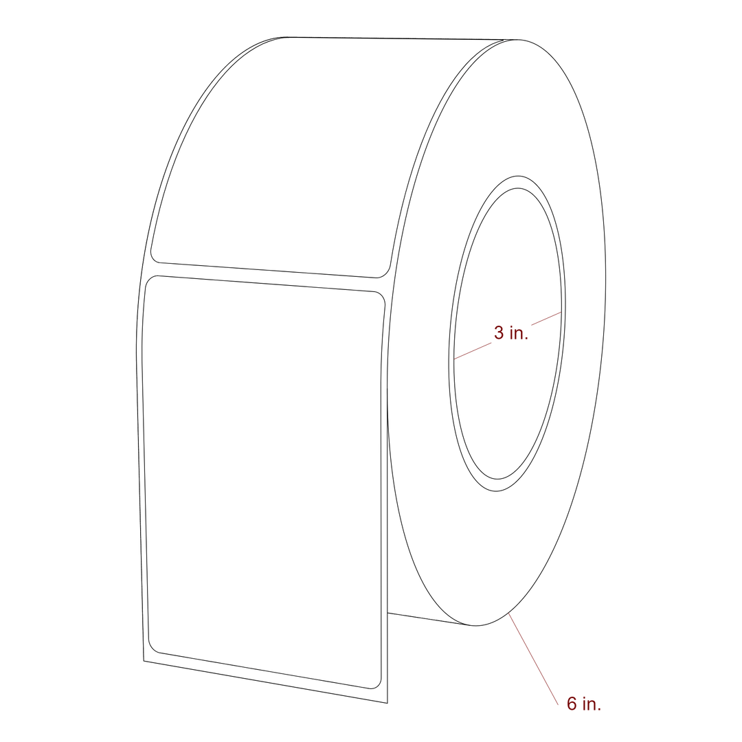 2.5" x 3.6875" Rectangle Roll for Epson ColorWorks, VIPColor & Primera Printers; 2.5" x 3.6875" Rectangle Label Diagram