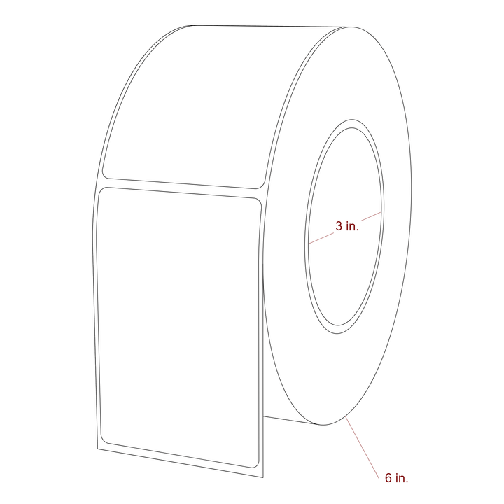 2.5" x 3.6875" Rectangle Roll for Epson ColorWorks, VIPColor & Primera Printers; 2.5" x 3.6875" Rectangle Label Diagram