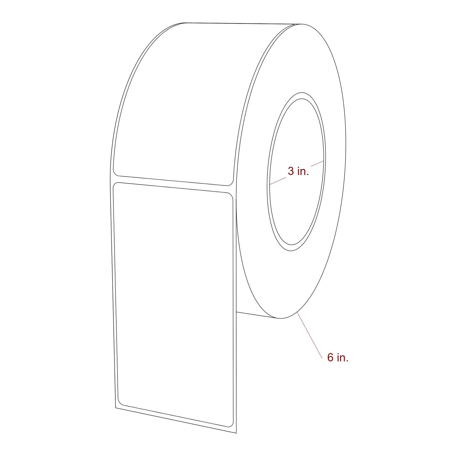 2.5" x 4.4375" Rectangle Roll for Epson ColorWorks, VIPColor & Primera Printers; 2.5" x 4.4375" Rectangle Label Diagram