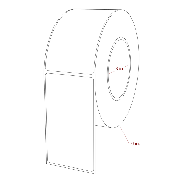 2.5" x 4.4375" Rectangle Roll for Epson ColorWorks, VIPColor & Primera Printers; 2.5" x 4.4375" Rectangle Label Diagram