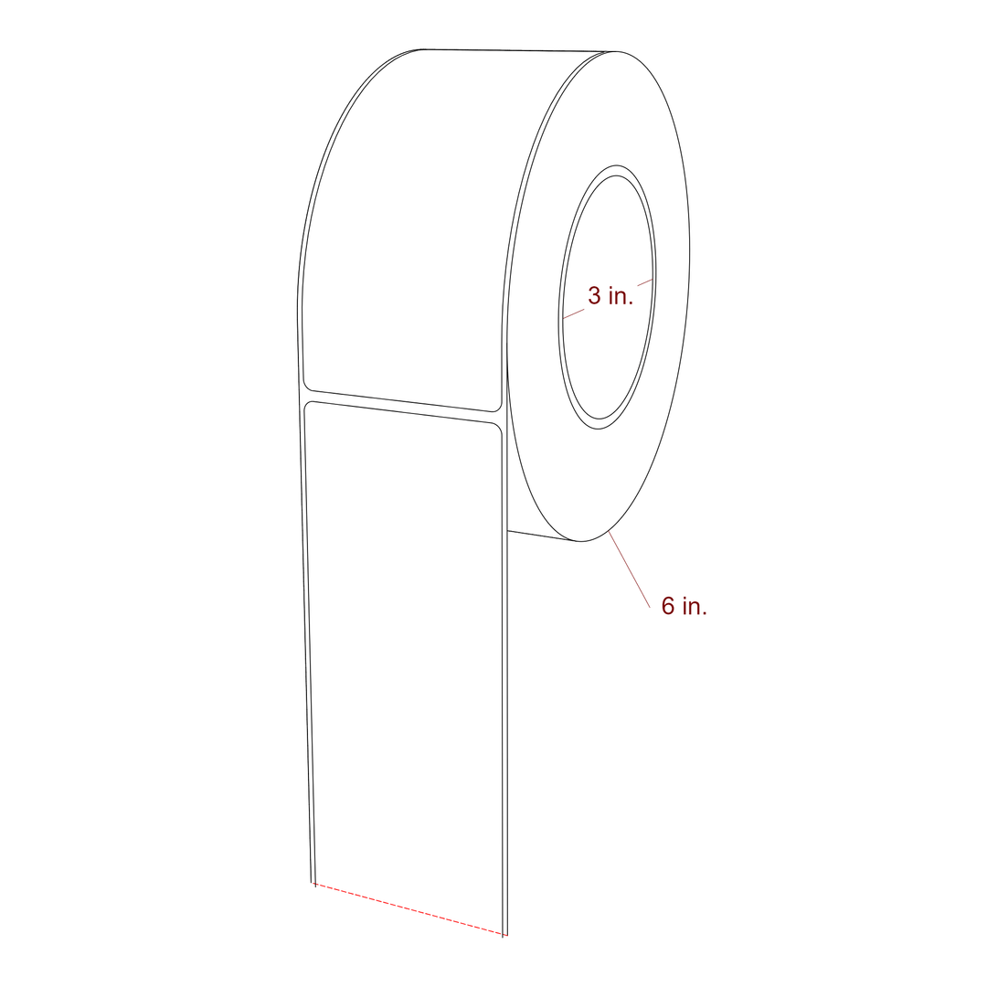 2.5" x 5.4375" Rectangle Roll for Epson ColorWorks, VIPColor & Primera Printers; 2.5" x 5.4375" Rectangle Label Diagram