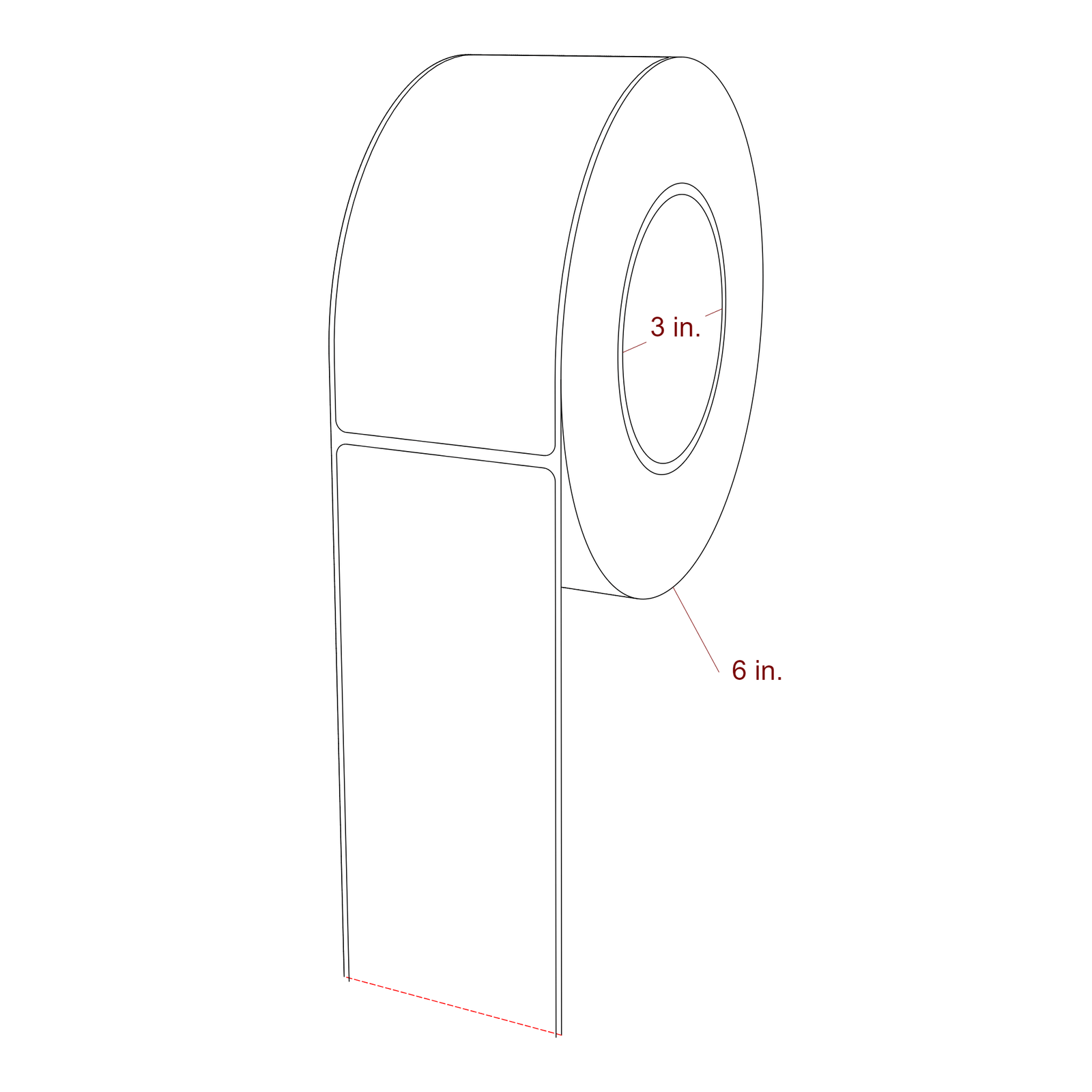 2.5" x 5.4375" Rectangle Roll for Epson ColorWorks, VIPColor & Primera Printers; 2.5" x 5.4375" Rectangle Label Diagram
