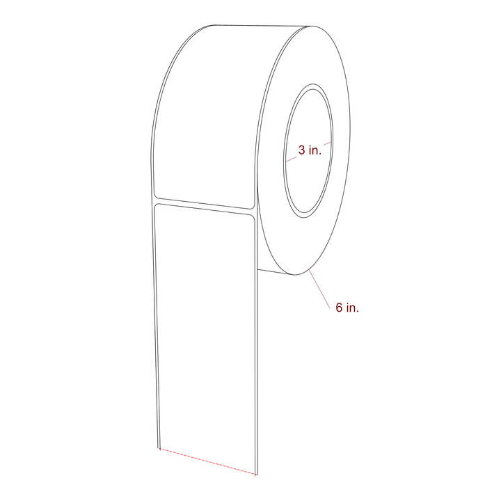 2.5" x 5.4375" Rectangle Roll for Epson ColorWorks, VIPColor & Primera Printers; 2.5" x 5.4375" Rectangle Label Diagram