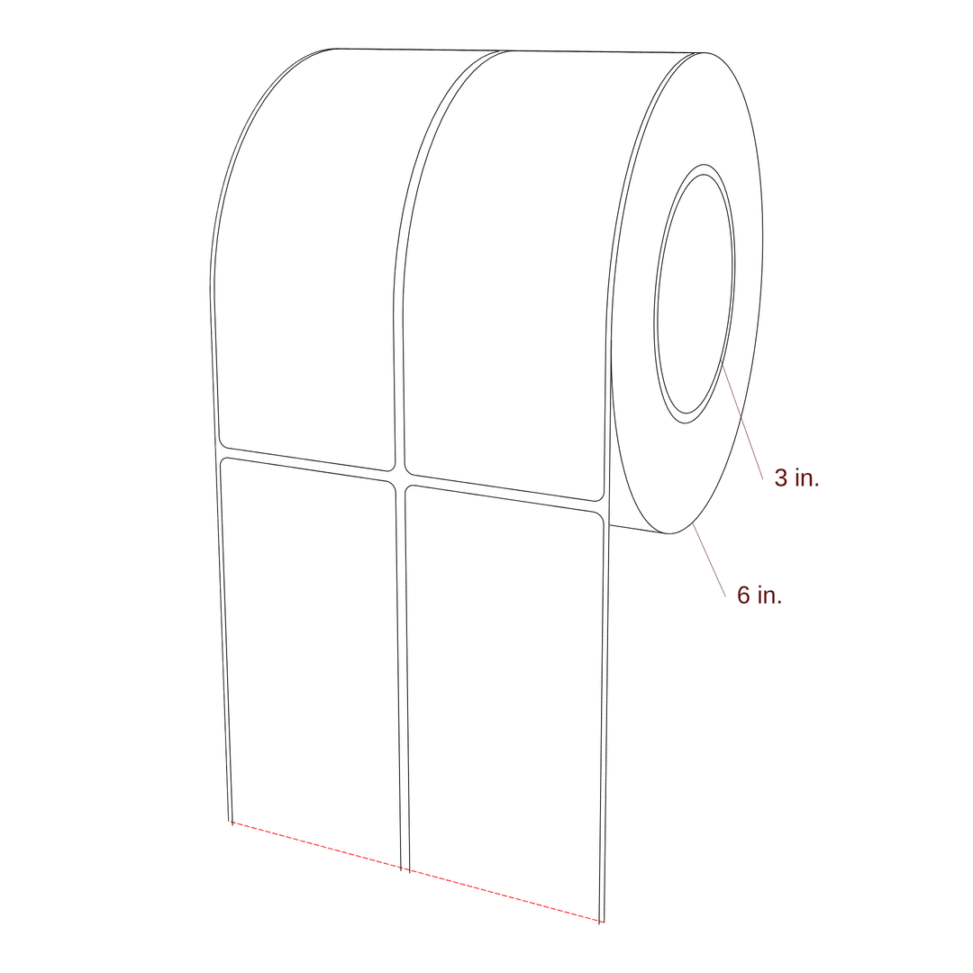2.5" x 6.5" Rectangle Roll for Epson ColorWorks, VIPColor & Primera Printers; 2.5" x 6.5" Rectangle Label Diagram