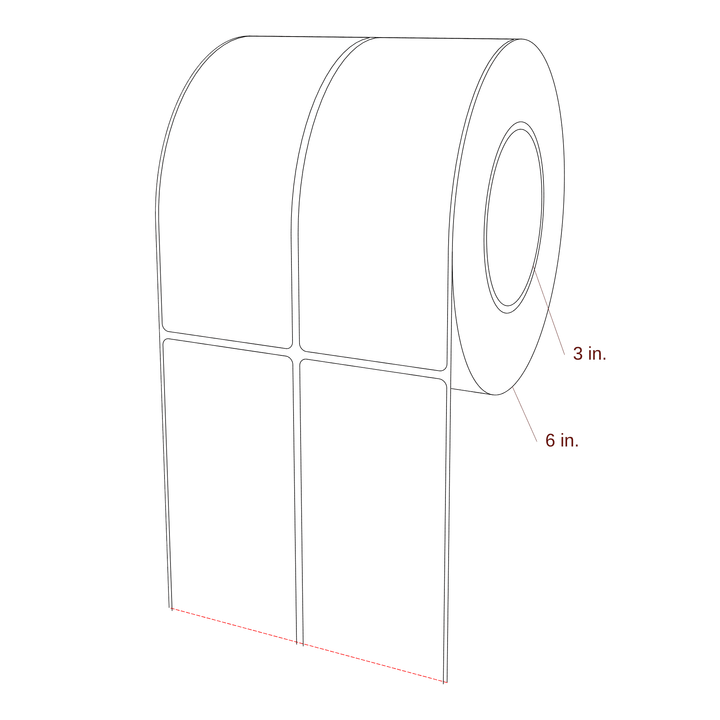 2.5" x 6.5" Rectangle Roll for Epson ColorWorks, VIPColor & Primera Printers; 2.5" x 6.5" Rectangle Label Diagram