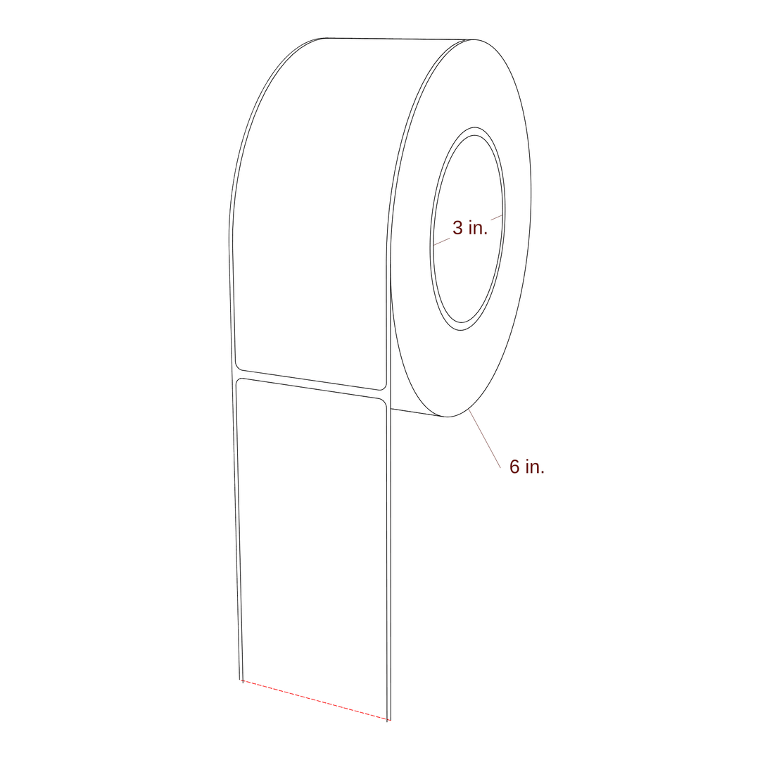 2.5" x 6.5" Rectangle Roll for Epson ColorWorks, VIPColor & Primera Printers; 2.5" x 6.5" Rectangle Label Diagram