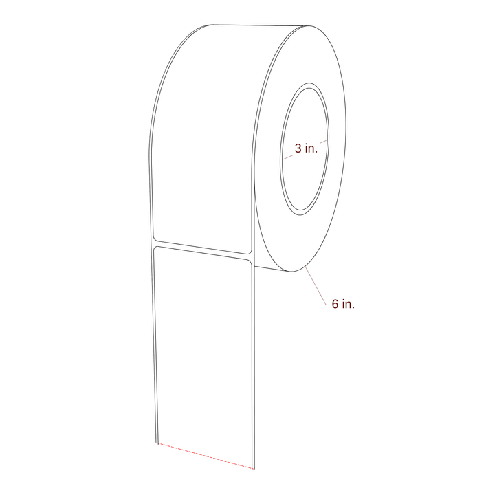 2.5" x 6.5" Rectangle Roll for Epson ColorWorks, VIPColor & Primera Printers; 2.5" x 6.5" Rectangle Label Diagram