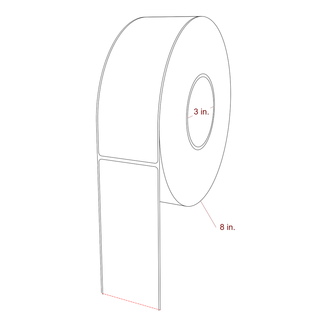2.5" x 7.25" Rectangle Roll for Epson ColorWorks & VIPColor Printers; 2.5" x 7.25" Rectangle Label Diagram