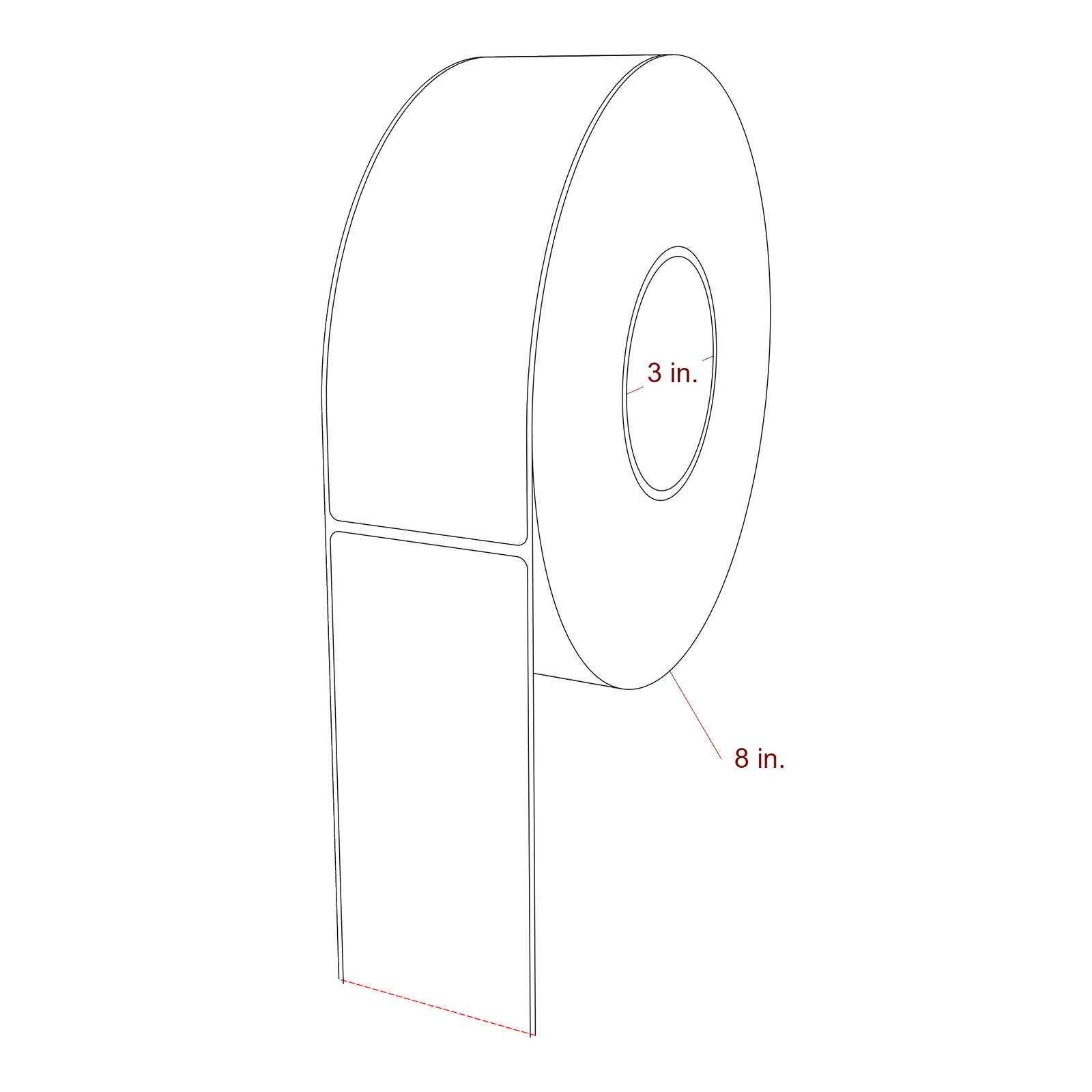 2.5" x 7.25" Rectangle Roll for Epson ColorWorks & VIPColor Printers; 2.5" x 7.25" Rectangle Label Diagram