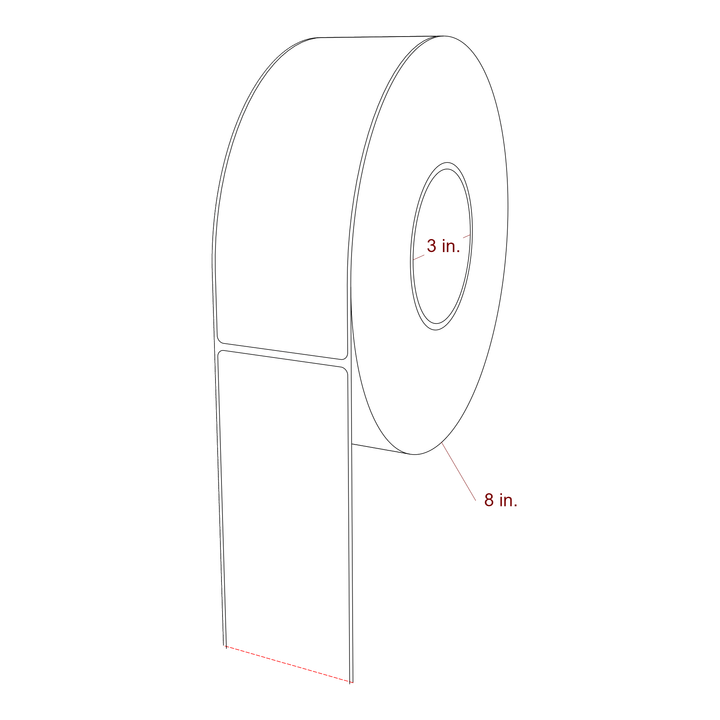 2.5" x 7.25" Rectangle Roll for Epson ColorWorks & VIPColor Printers; 2.5" x 7.25" Rectangle Label Diagram