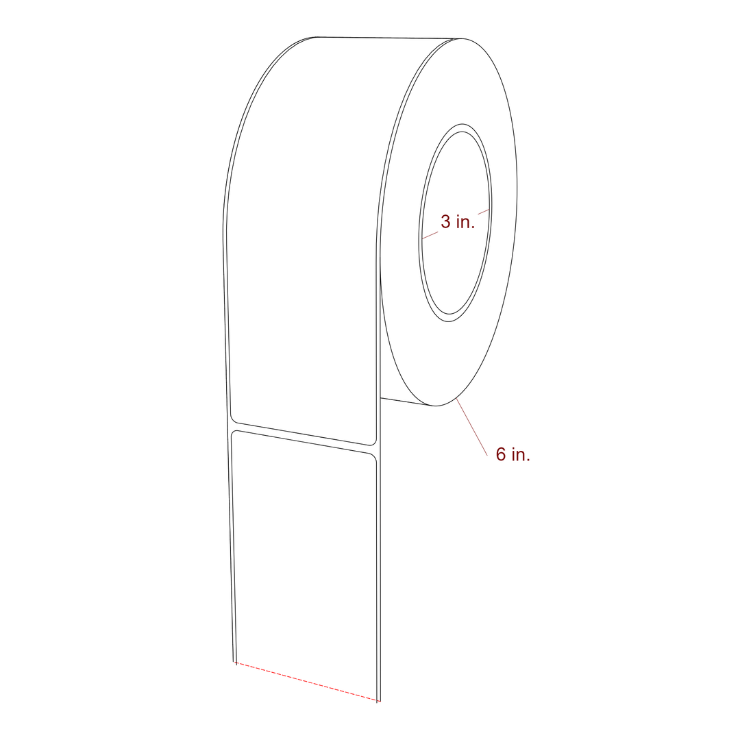2.5" x 7.5" Rectangle Roll for Epson ColorWorks, VIPColor & Primera Printers; 2.5" x 7.5" Rectangle Label Diagram