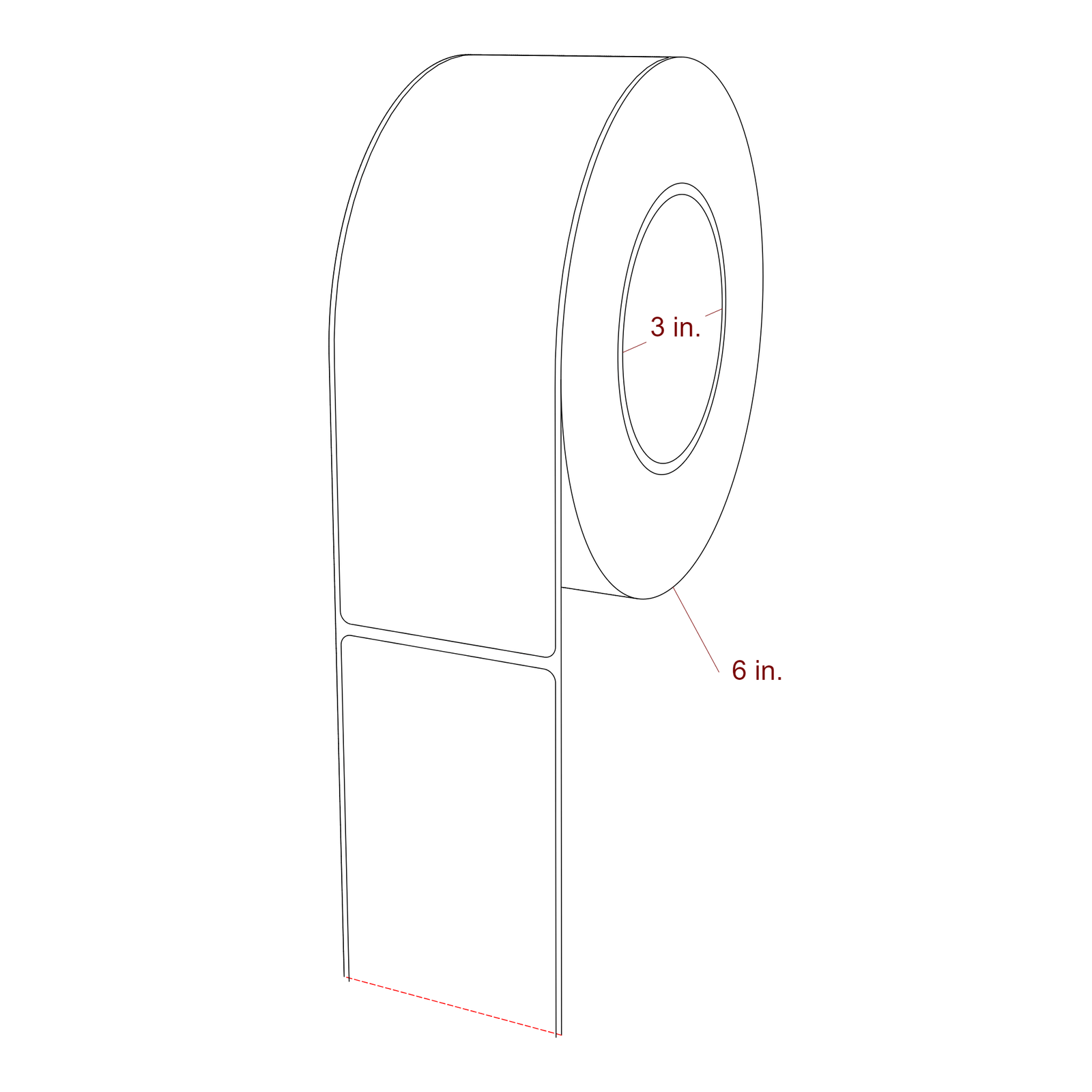 2.5" x 7.5" Rectangle Roll for Epson ColorWorks, VIPColor & Primera Printers; 2.5" x 7.5" Rectangle Label Diagram