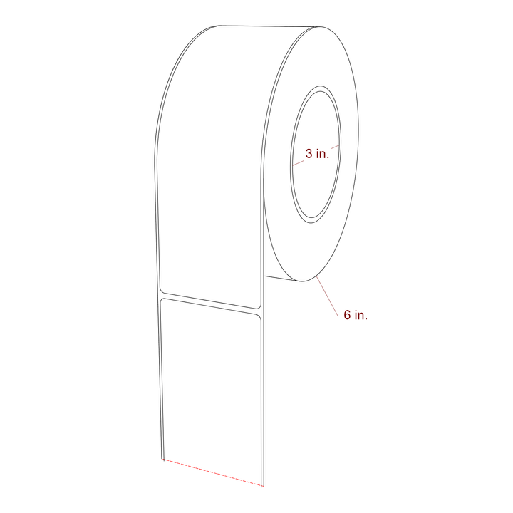 2.5" x 7.5" Rectangle Roll for Epson ColorWorks, VIPColor & Primera Printers; 2.5" x 7.5" Rectangle Label Diagram