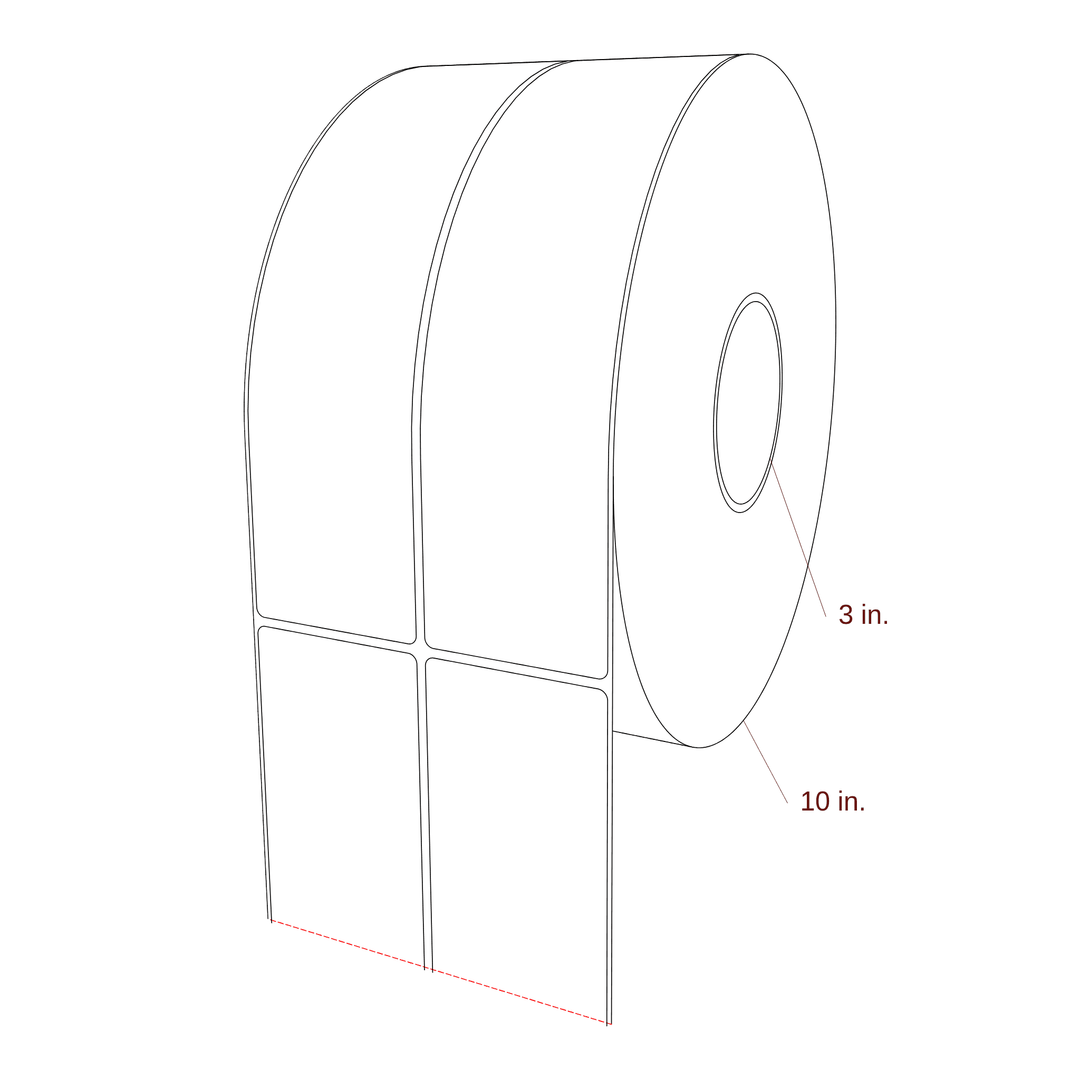 2.5" x 9.75" Inkjet Label Rolls | 2-Up | Fits Epson ColorWorks, VIPColor & Primera