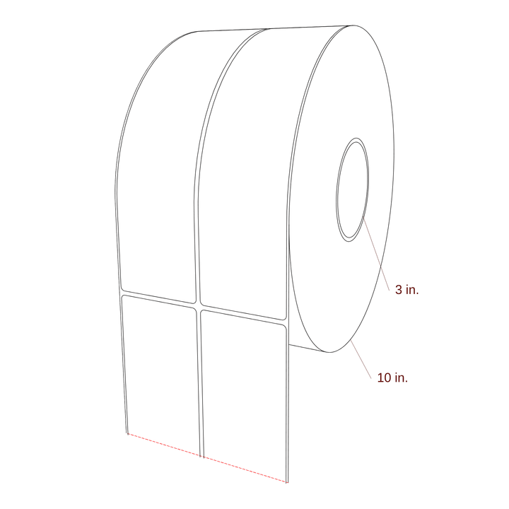 2.5" x 9.75" Inkjet Label Rolls | 2-Up | Fits Epson ColorWorks, VIPColor & Primera
