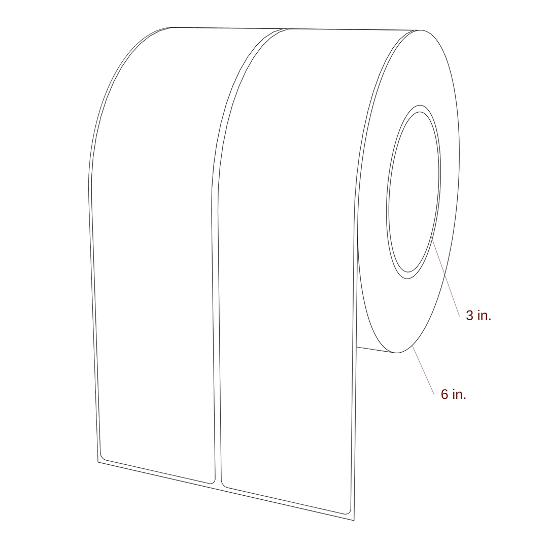 2.5" x 9.75" Rectangle Roll for Epson ColorWorks, VIPColor & Primera Printers; 2.5" x 9.75" Rectangle Label Diagram