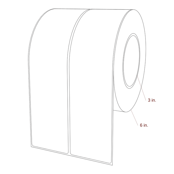 2.5" x 9.75" Rectangle Roll for Epson ColorWorks, VIPColor & Primera Printers; 2.5" x 9.75" Rectangle Label Diagram