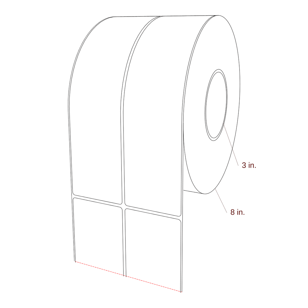 2.5" x 9.75" Inkjet Label Rolls | 2-Up | Fits Epson ColorWorks, VIPColor & Primera