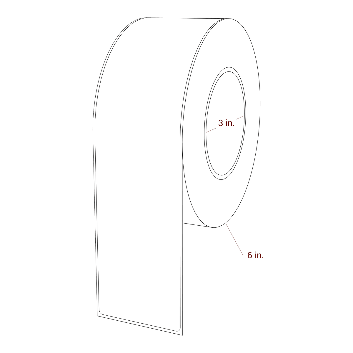 2.5" x 9.75" Rectangle Roll for Epson ColorWorks, VIPColor & Primera Printers; 2.5" x 9.75" Rectangle Label Diagram