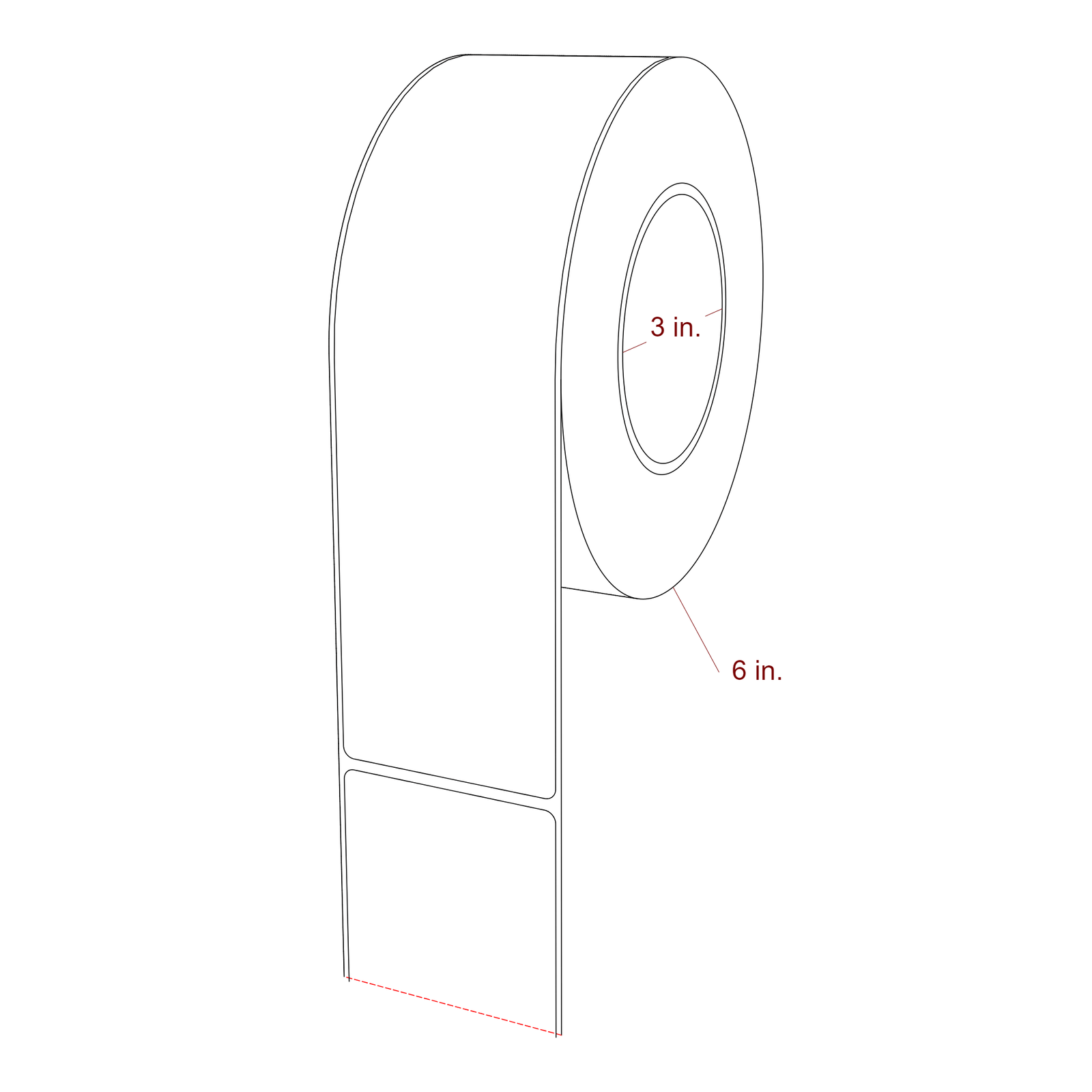 2.5" x 9" Rectangle Roll for Epson ColorWorks, VIPColor & Primera Printers; 2.5" x 9" Rectangle Label Diagram