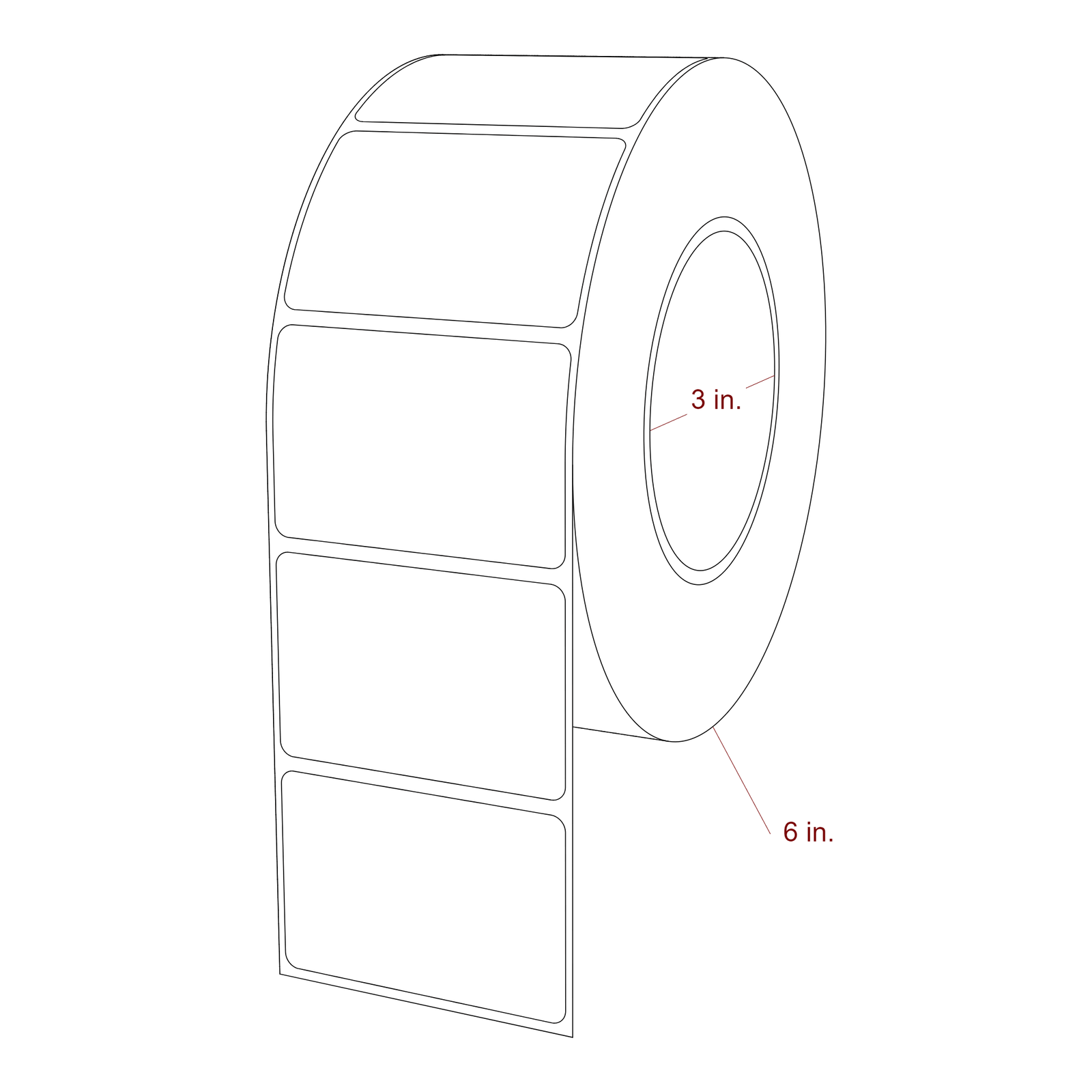 2.625" x 1.75" Rectangle Roll for Epson ColorWorks, VIPColor & Primera Printers; 2.625" x 1.75" Rectangle Label Diagram