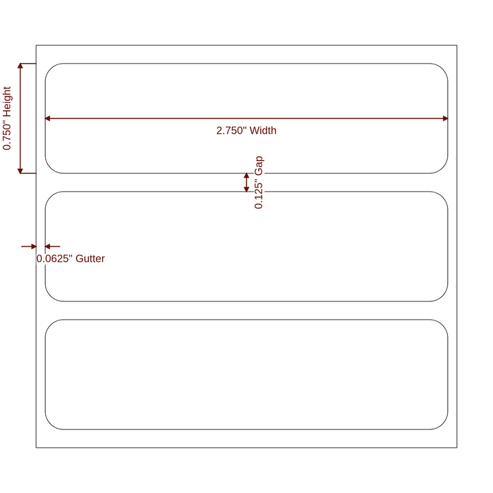 2.75" x 0.75" Rectangle Roll for Epson ColorWorks, VIPColor & Primera Printers; 2.75" x 0.75" Rectangle Label Diagram