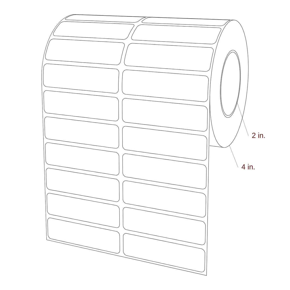 2.75" x 0.75" Rectangle Roll for Epson ColorWorks & Primera Printers; 2.75" x 0.75" Rectangle Label Diagram