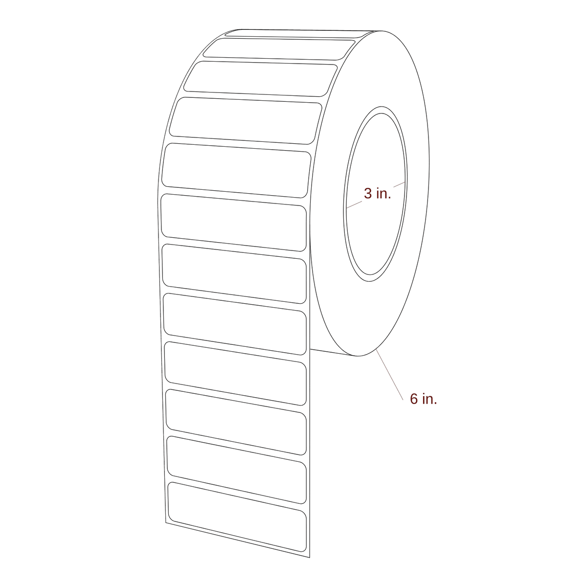 2.75" x 0.75" Rectangle Roll for Epson ColorWorks, VIPColor & Primera Printers; 2.75" x 0.75" Rectangle Label Diagram