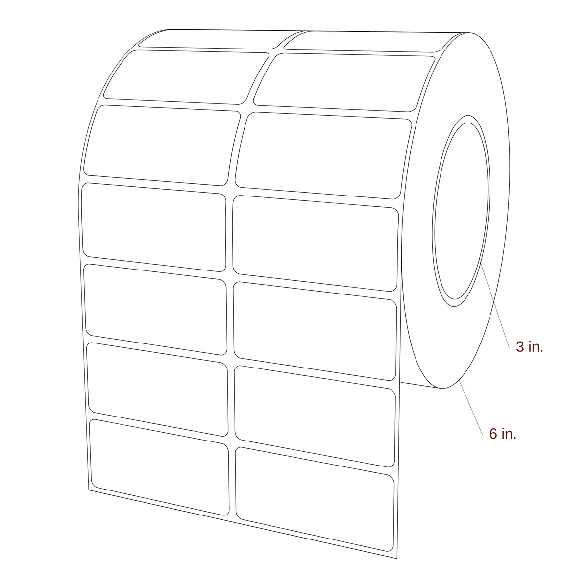 2.75" x 1.25" Rectangle Roll for Epson ColorWorks, VIPColor & Primera Printers; 2.75" x 1.25" Rectangle Label Diagram