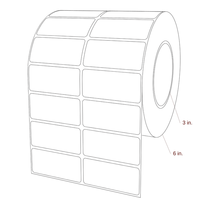 2.75" x 1.25" Rectangle Roll for Epson ColorWorks, VIPColor & Primera Printers; 2.75" x 1.25" Rectangle Label Diagram