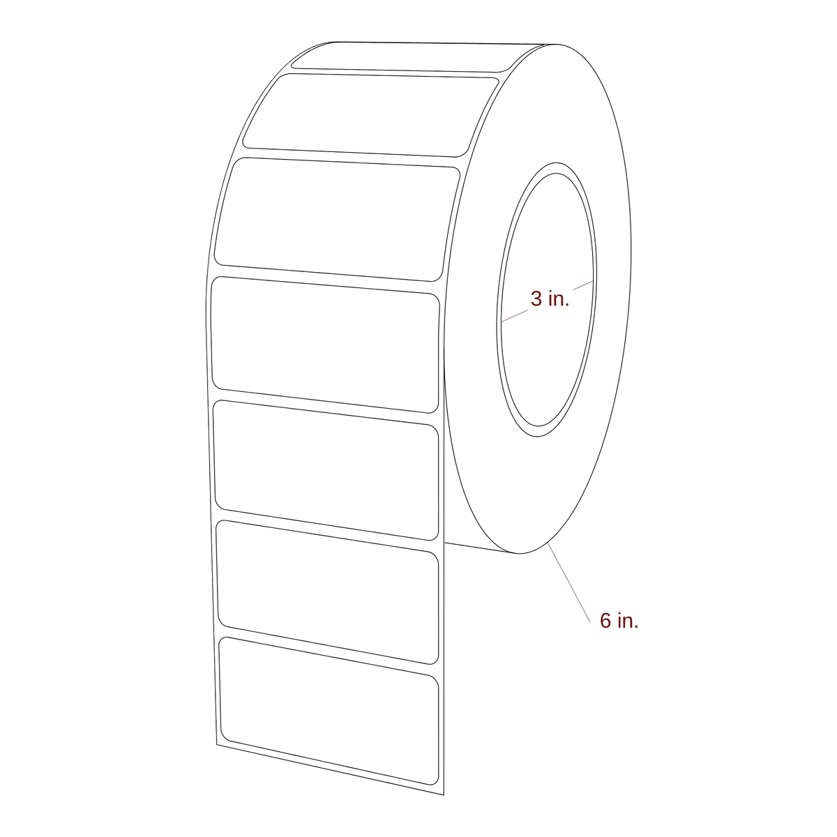 2.75" x 1.25" Rectangle Roll for Epson ColorWorks, VIPColor & Primera Printers; 2.75" x 1.25" Rectangle Label Diagram