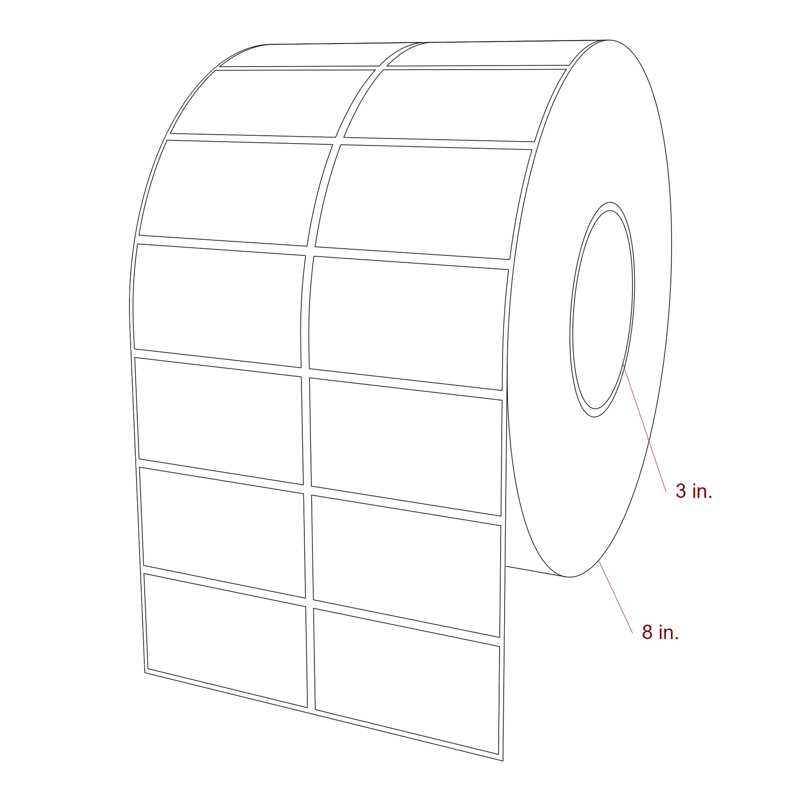 2.75" x 1.5" Rectangle Roll for Epson ColorWorks & VIPColor Printers; 2.75" x 1.5" Rectangle Label Diagram