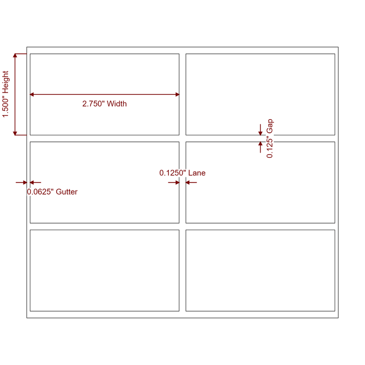 2.75" x 1.5" Rectangle Roll for Epson ColorWorks & VIPColor Printers; 2.75" x 1.5" Rectangle Label Diagram