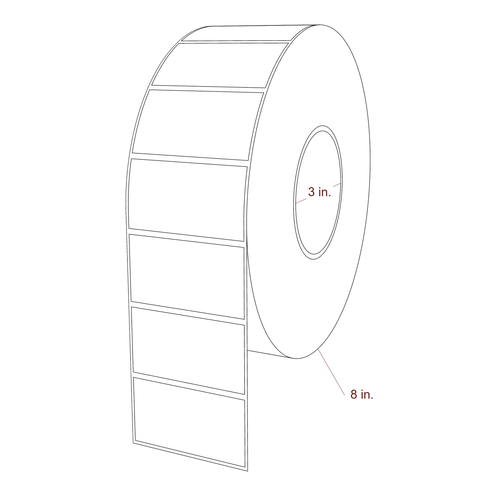 2.75" x 1.5" Rectangle Roll for Epson ColorWorks & VIPColor Printers; 2.75" x 1.5" Rectangle Label Diagram