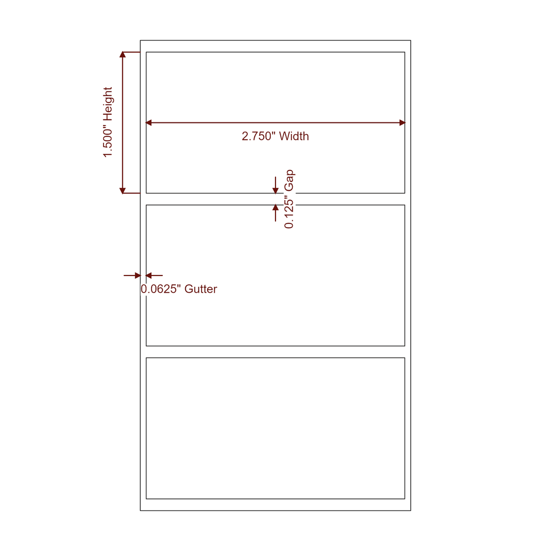 2.75" x 1.5" Rectangle Roll for Epson ColorWorks & VIPColor Printers; 2.75" x 1.5" Rectangle Label Diagram